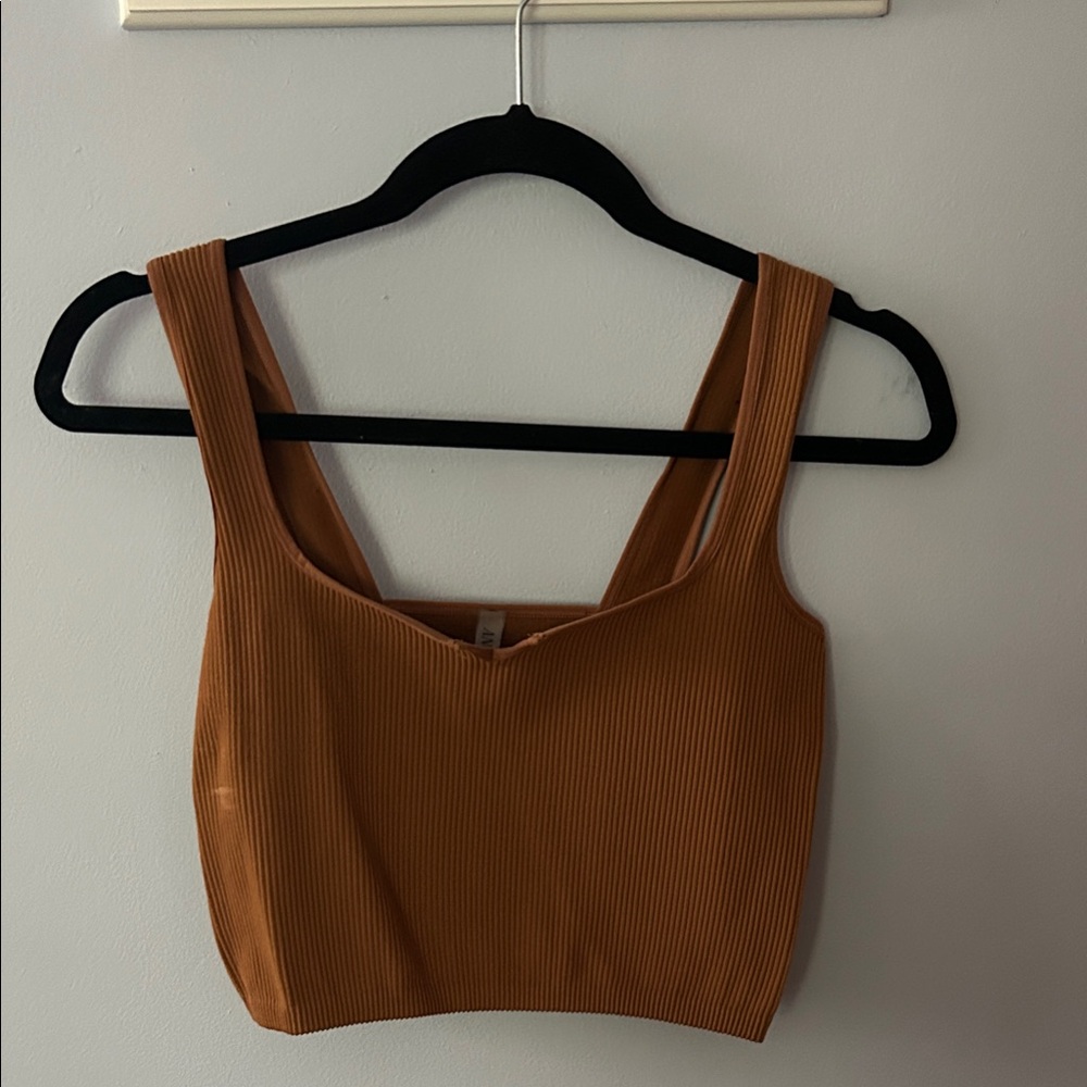 Ribbed Tan Crop Top